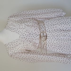Brown white polka dot dress. Size 6 US.